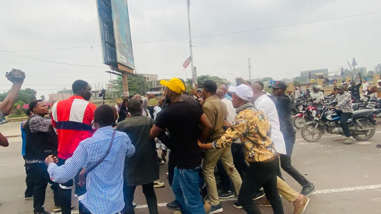 Demonstrators protest against proposed constitutional reforms in Kinshasa, Democratic Republic of the Congo, on June 12, 2026. (Fiston Issemwami/Al Jazeera