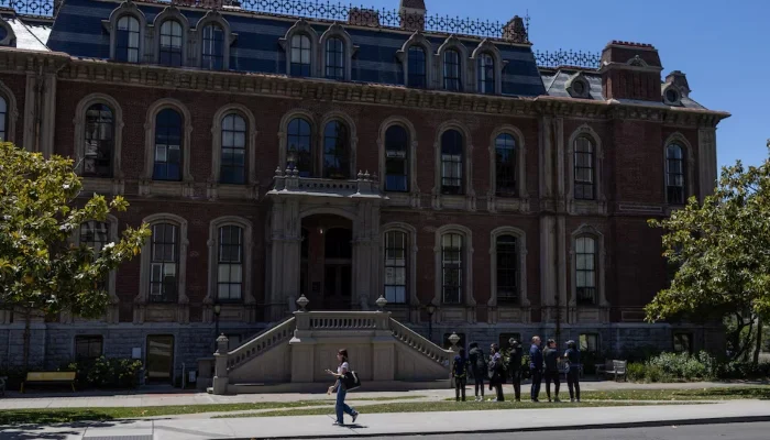 Prospective students tour the University of California, Berkeley campus before beginning of the new semester, in Berkeley, California, US, June 8, 2023. — Reuters