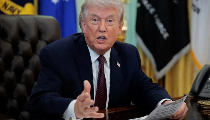 US President Donald Trump speaks during the signing ceremony for an executive order on mail ballots, in the Oval Office of the White House in Washington, D.C., March 31, 2026. — Reuters