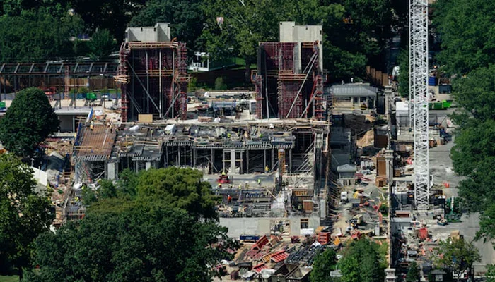 Construction of a ballroom at the White House seen from a window at the Washington Monument, in Washington, DC, US, August 4, 2026. — Reuters