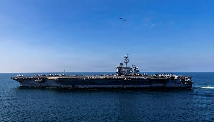 US Navy Nimitz-class aircraft carrier USS Abraham Lincoln sails in support of the Operation Epic Fury attack on Iran from an undisclosed location March 3, 2026. — Reuters