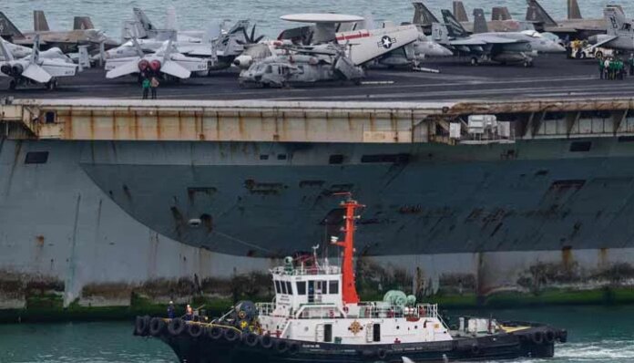 After 286 days at sea, US aircraft carrier Abraham Lincoln arrives in Thailand