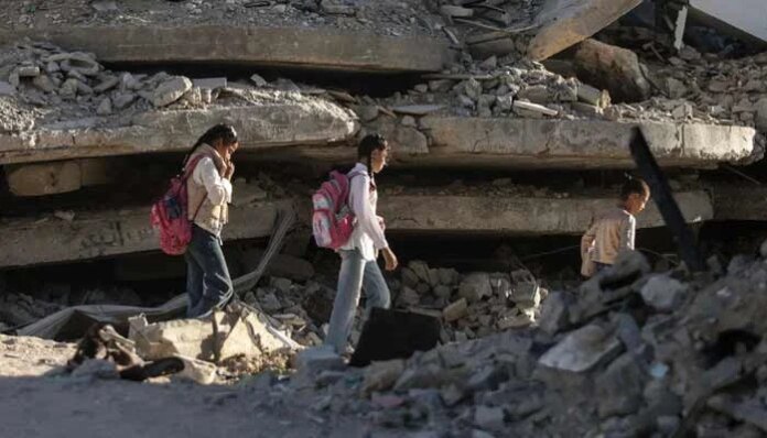 With reconstruction stalled, Gazans shelter in buildings at risk of collapse