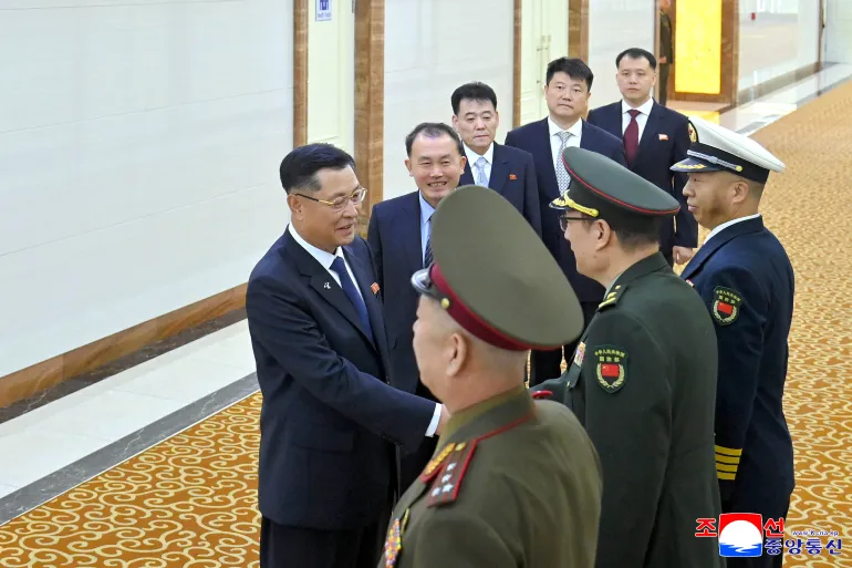 A delegation from North Korea’s Ministry of National Defence, led by Vice Minister Kim Kang Il, departs for China to attend the 13th Beijing Xiangshan Forum, in Pyongyang on September 15, 2026