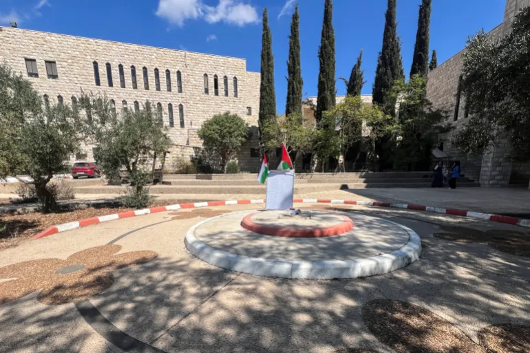 The place of the demolished memorial in Birzeit University Photo By Mohamad Turkman-1791289250