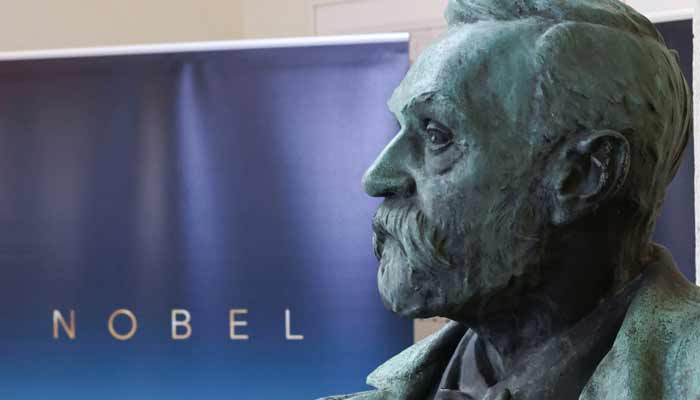 A bust of Alfred Nobel in the Nobel Forum in Stockholm, Sweden, October 5, 2026. — Reuter