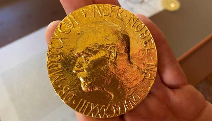 Nobel Prize medal is on display inside the Norwegian Nobel Institute in Oslo, Norway September 19, 2022. — Reuters